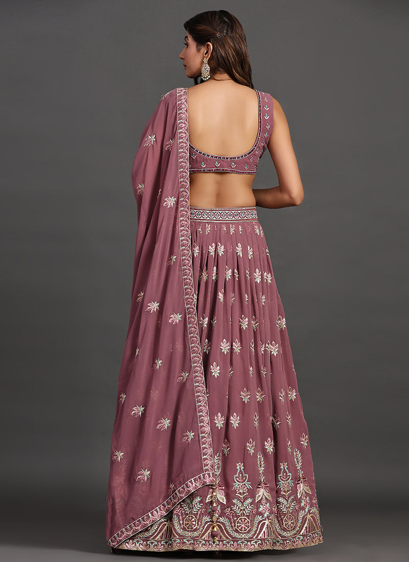 Mauve Multi Embroidery Traditional Lehenga Choli Clothsvilla