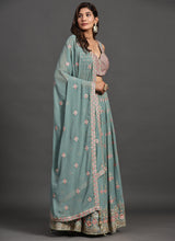 Load image into Gallery viewer, Teal Blue Multi Embroidery Traditional Lehenga Choli Clothsvilla