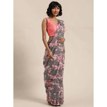 Load image into Gallery viewer, Full sequence Light Grey Designer Saree with Pink Blouse ClothsVilla
