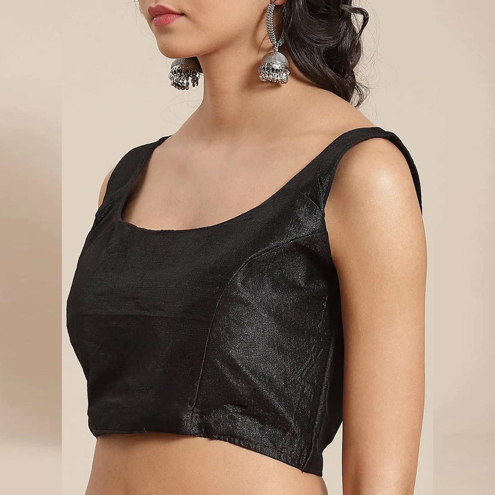 Full sequence Pink Saree with Black Blouse ClothsVilla