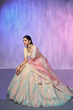 Load image into Gallery viewer, Off White Pakistani Organza Lehenga Choli For Indian Festivals &amp; Weddings