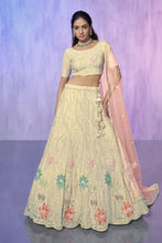 Load image into Gallery viewer, Off White Pakistani Net Lehenga Choli For Indian Festivals &amp; Weddings