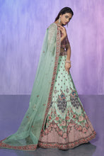 Load image into Gallery viewer, Green Pakistani Velvet Lehenga Choli For Indian Festivals &amp; Weddings