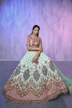 Load image into Gallery viewer, Green Pakistani Velvet Lehenga Choli For Indian Festivals &amp; Weddings