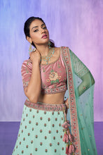 Load image into Gallery viewer, Green Pakistani Velvet Lehenga Choli For Indian Festivals &amp; Weddings