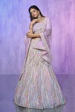 Load image into Gallery viewer, Lavender Pakistani Organza Lehenga Choli For Indian Festivals &amp; Weddings