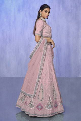 Pink Pakistani Georgette Lehenga Choli For Indian Festivals & Weddings