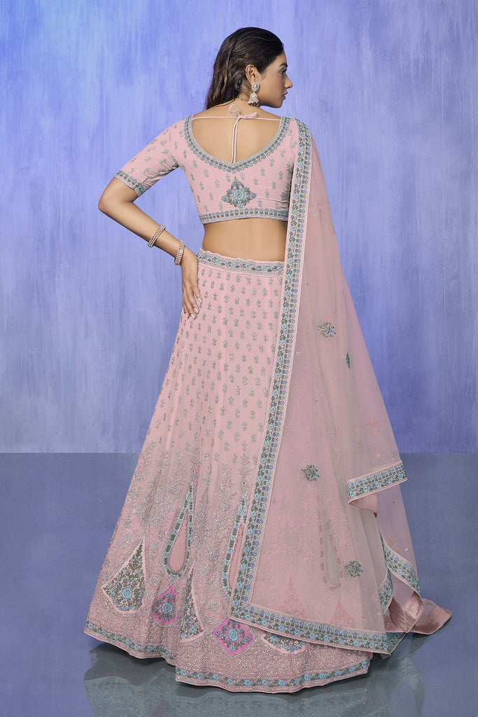 Pink Pakistani Georgette Lehenga Choli For Indian Festivals & Weddings