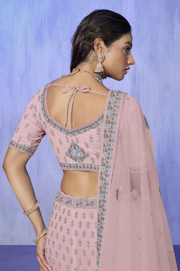 Pink Pakistani Georgette Lehenga Choli For Indian Festivals & Weddings