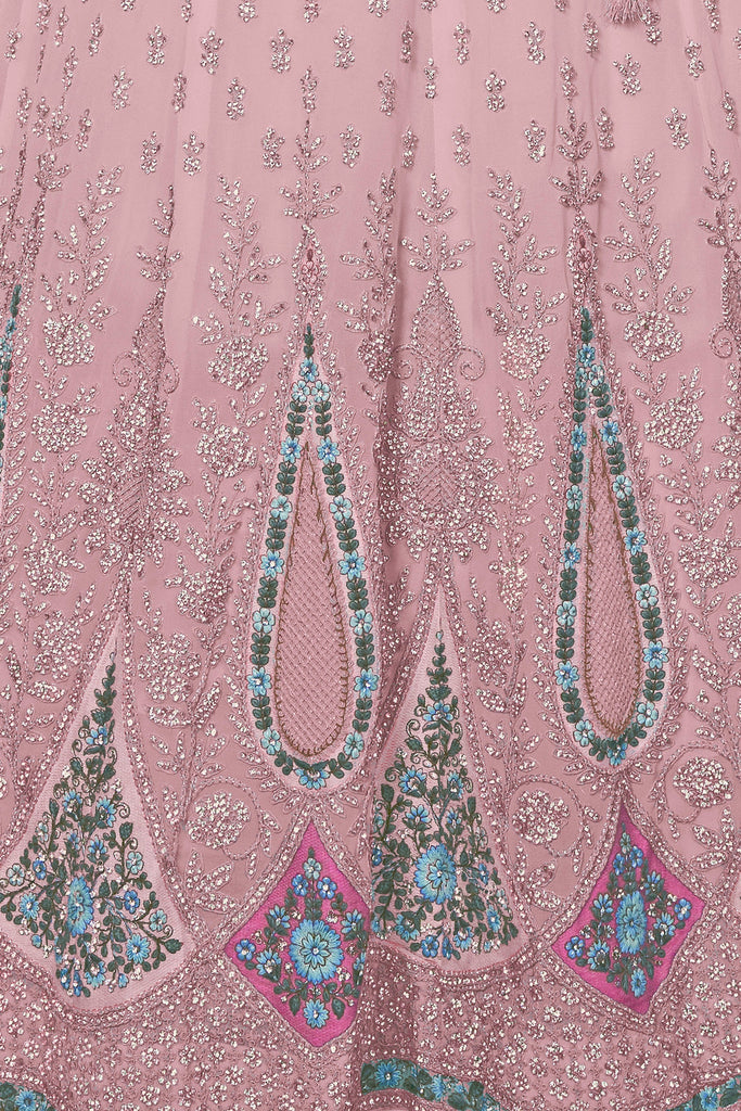 Pink Pakistani Georgette Lehenga Choli For Indian Festivals & Weddings
