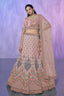 Peach Pakistani Velvet Lehenga Choli For Indian Festivals & Weddings