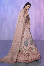 Load image into Gallery viewer, Peach Pakistani Velvet Lehenga Choli For Indian Festivals &amp; Weddings