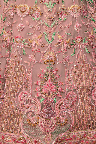 Peach Pakistani Net Lehenga Choli For Indian Festivals & Weddings