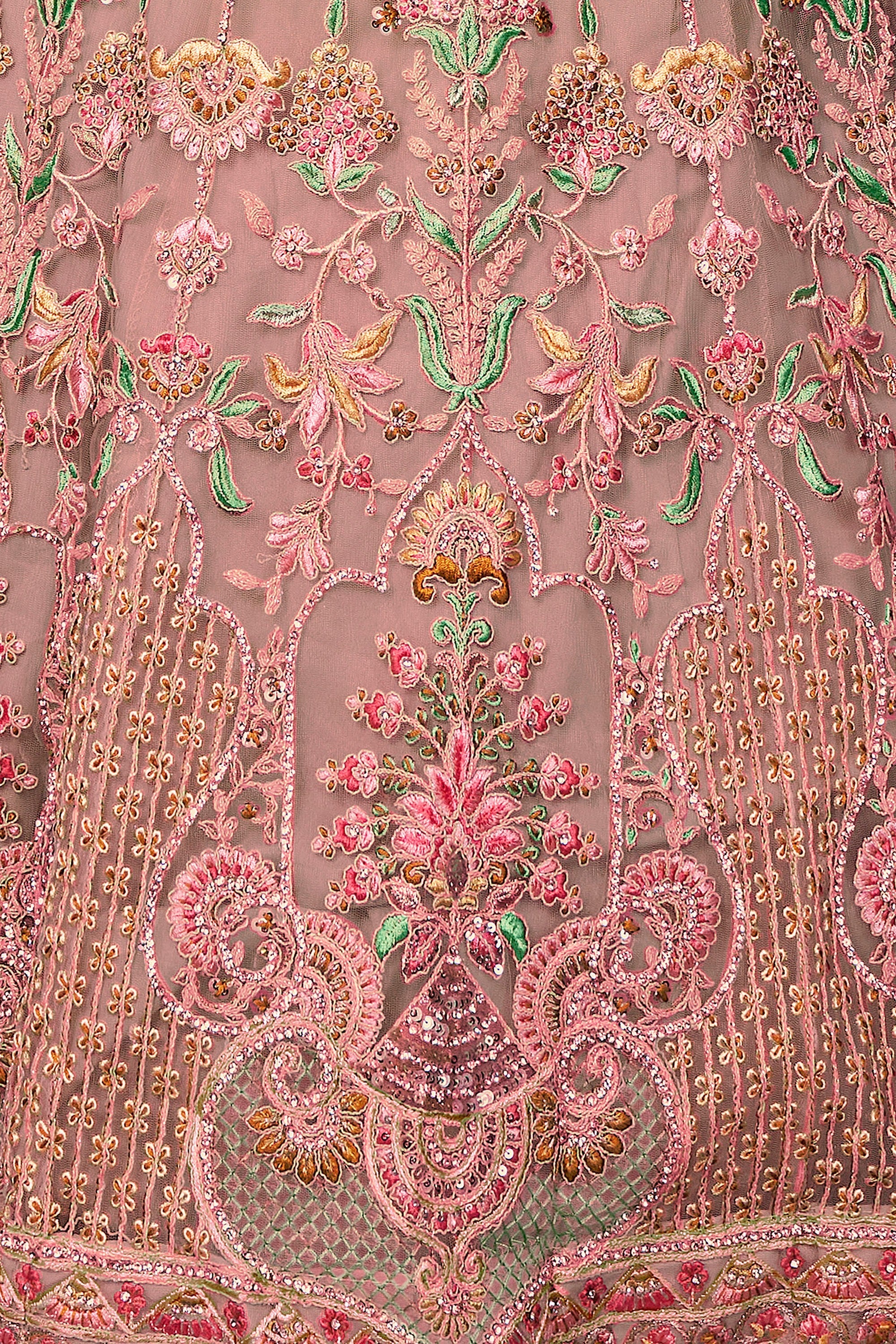 Peach Pakistani Net Lehenga Choli For Indian Festivals & Weddings