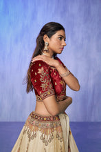 Load image into Gallery viewer, White Pakistani Velvet Lehenga Choli For Indian Festivals &amp; Weddings