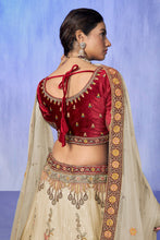 Load image into Gallery viewer, White Pakistani Velvet Lehenga Choli For Indian Festivals &amp; Weddings