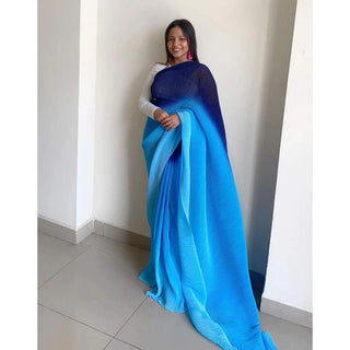 Georgette Saree with Digital Padding Print and Silk Blouse for Wedding ClothsVilla