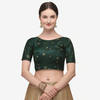 Gold And Green Indore Silk Lehenga Choli with Net Dupatta ClothsVilla