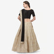 Load image into Gallery viewer, Gold Color Banarasi Lehenga with Black Blouse ClothsVilla