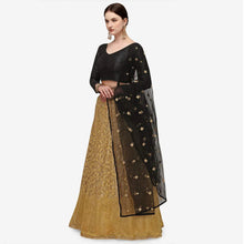 Load image into Gallery viewer, Gold Lehenga with Embroidery Work and Black Top ClothsVilla