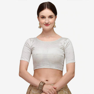 Golden Banarasi Lehenga with White Blouse ClothsVilla