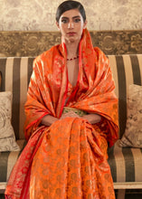 Load image into Gallery viewer, Amber Orange Woven Banarasi Tussar Silk Saree : Top Pick Clothsvilla