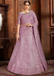 Load image into Gallery viewer, Lavender Purple Soft Net Lehenga Choli with Thread,Zari, Zarkan &amp; Pearl work Clothsvilla
