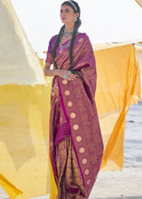 Load image into Gallery viewer, Wine Purple Soft Silk Woven Kanjivaram Saree : Special Edition Clothsvilla