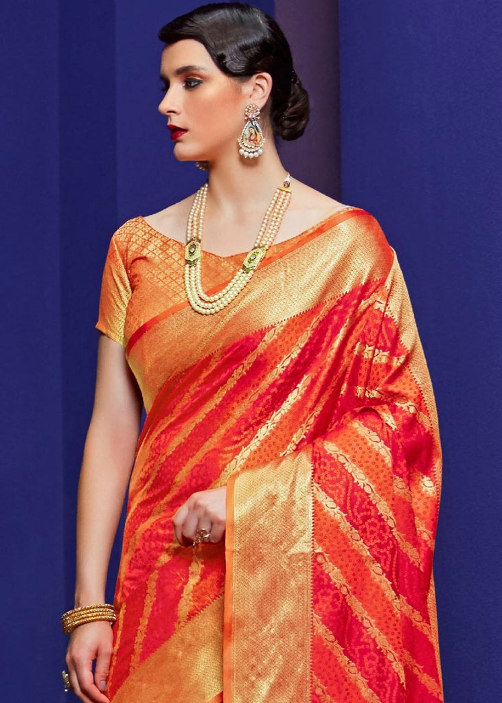 Ferrari Red Woven Patola Silk Saree Clothsvilla