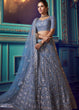 Load image into Gallery viewer, Flint Grey Designer Soft Net Lehenga Choli with Sequin work and Thread work Clothsvilla