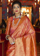Load image into Gallery viewer, Blush Red and Golden Blend Woven Kanjivaram Soft Silk Saree Clothsvilla