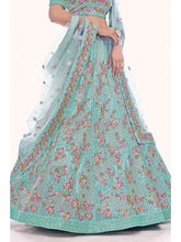 Load image into Gallery viewer, Firozi Soft Net Embroidered Designer Lehenga Choli Clothsvilla