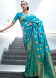 Load image into Gallery viewer, Cerulean Blue Woven Banarasi Silk Saree with overall Butti Clothsvilla