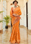 Orange Patola Silk Saree with Jaal work Border Clothsvilla