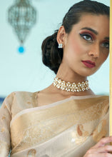 Load image into Gallery viewer, Ivory White Zari Woven Organza Silk Saree : Top Pick Clothsvilla