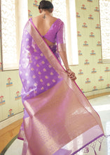 Load image into Gallery viewer, Orchid Violet Zari Woven Linen Silk Saree Clothsvilla