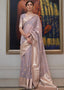 African Purple Banarasi-Chanderi Fusion Woven Silk Saree Clothsvilla