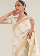 Load image into Gallery viewer, Beige White Zari Butta Woven Banasari Silk Saree Clothsvilla
