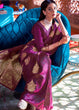 Load image into Gallery viewer, Lollipop Purple Satin Silk Saree with overall Golden Butti Clothsvilla
