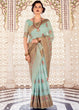 Load image into Gallery viewer, Turkish Blue Linen Woven Silk Saree with Zari work on Border and Pallu Clothsvilla