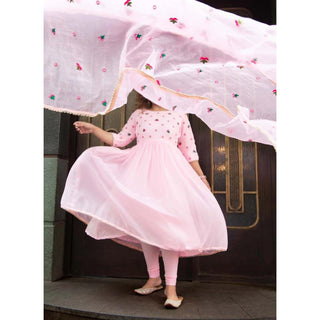Gorgeous Looking Pink Georgette Suit with Printed Dupatta ClothsVilla