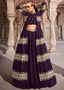 Eggplant Purple Georgette Lehenga Choli with Zari & Sequins Work Clothsvilla