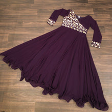 Load image into Gallery viewer, Wedding Wear Wine Color Sequence Work Long Gown