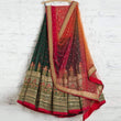 Load image into Gallery viewer, Green Lehenga Choli with Embroidery work And Red Dupatta ClothsVilla