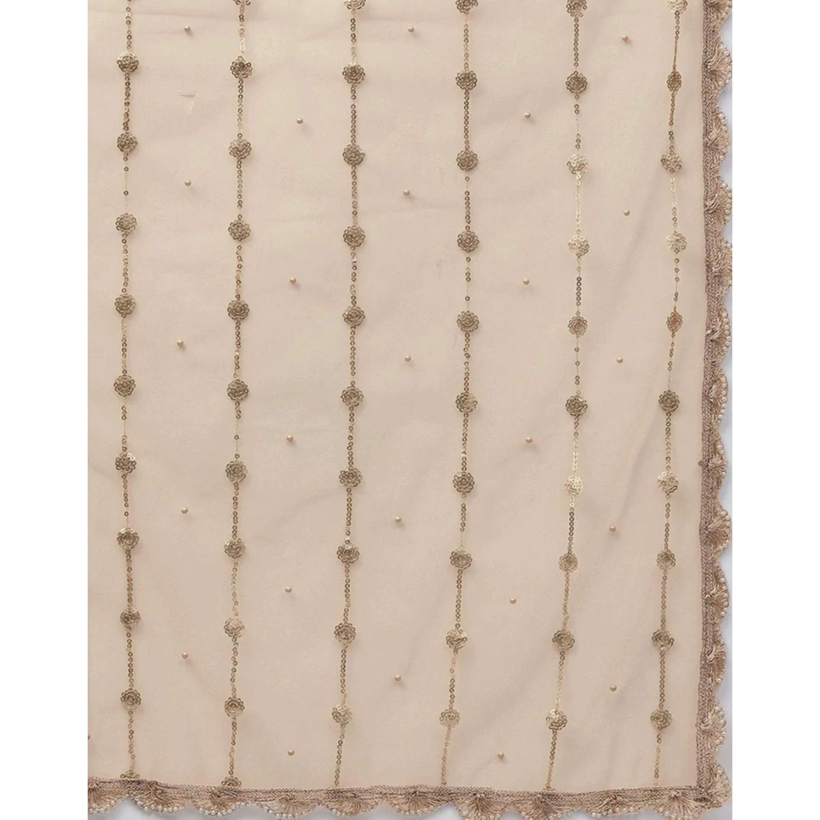Peach color Net Lehenga with Heavy Embroidery, Zari and Thread work ClothsVilla