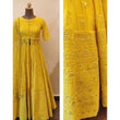 Load image into Gallery viewer, Lime Yellow Georgette Salwar Suit with Heavy Embroidery Work ClothsVilla