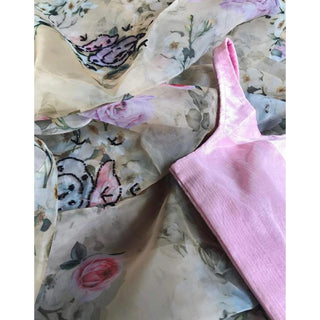 Malai Silk Saree with Digital Floral Print and Handwork ClothsVilla