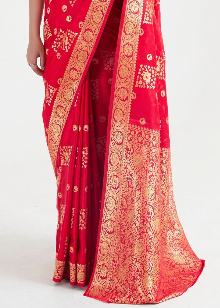 Imperial Red Zari Woven Banarasi Silk Saree Clothsvilla