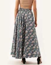 Load image into Gallery viewer, Grey Color Rayon Cotton Skirt with Digital Flowers Print ClothsVilla