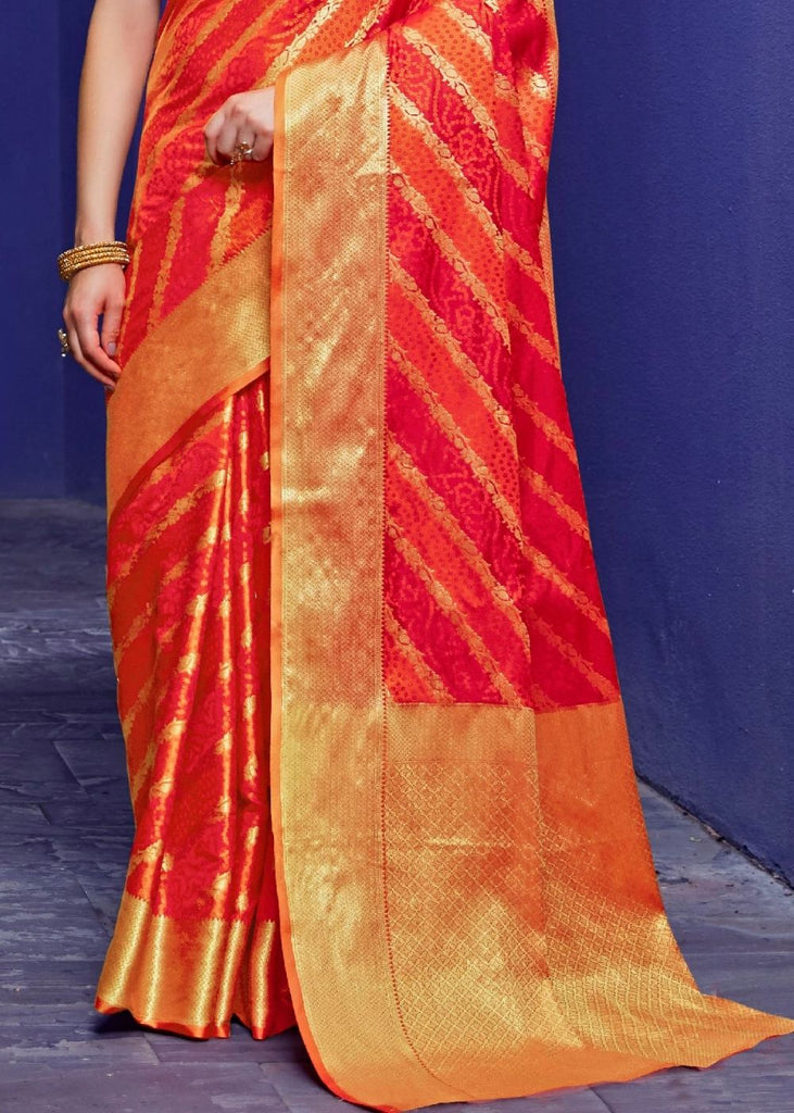 Ferrari Red Woven Patola Silk Saree Clothsvilla